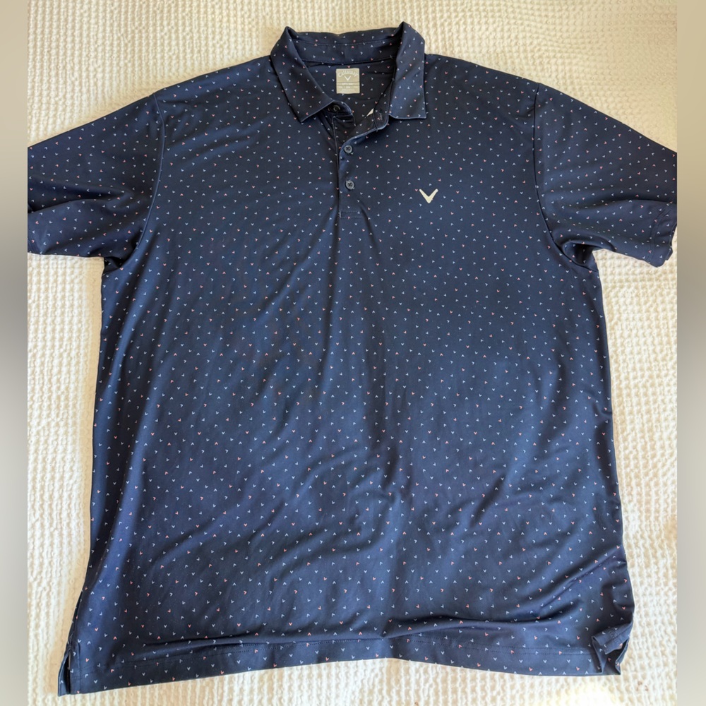 Callaway Dark Blue Patterned Polo Shirt